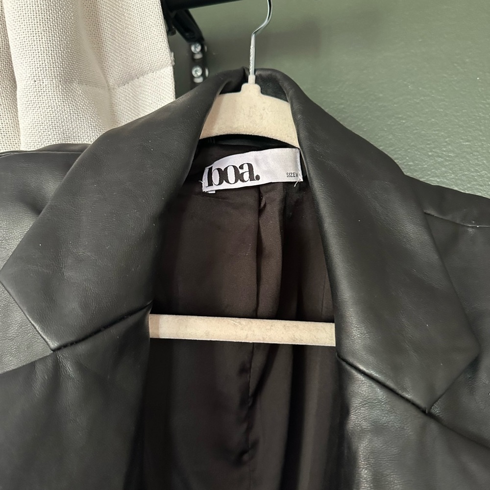 BOA faux leather Blazer with belt